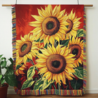 Sonnenbeschienene Sonnenblumen Gewebt Sofadecke