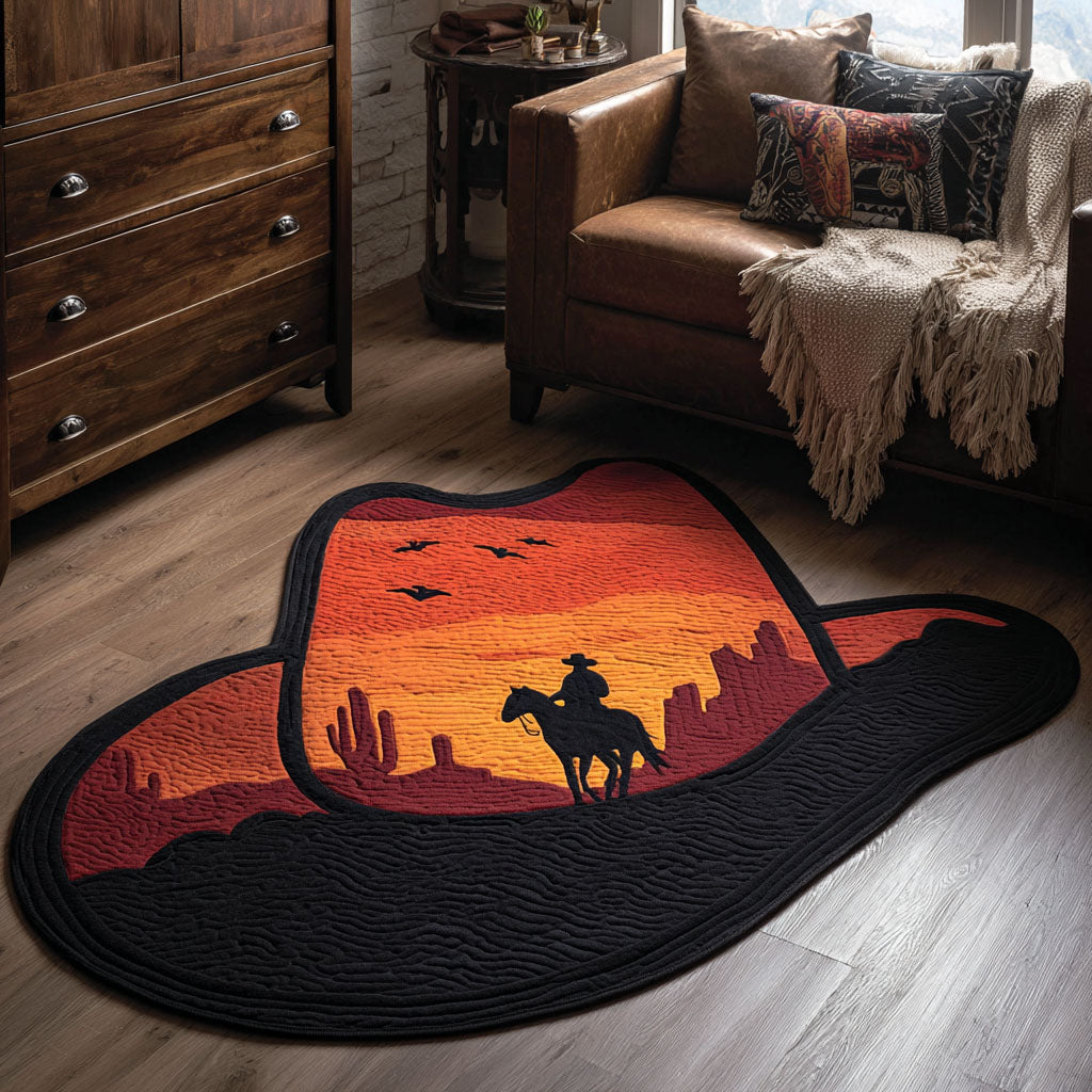 Cowboyhut Sonnenuntergang Reiter Sonderform Decke