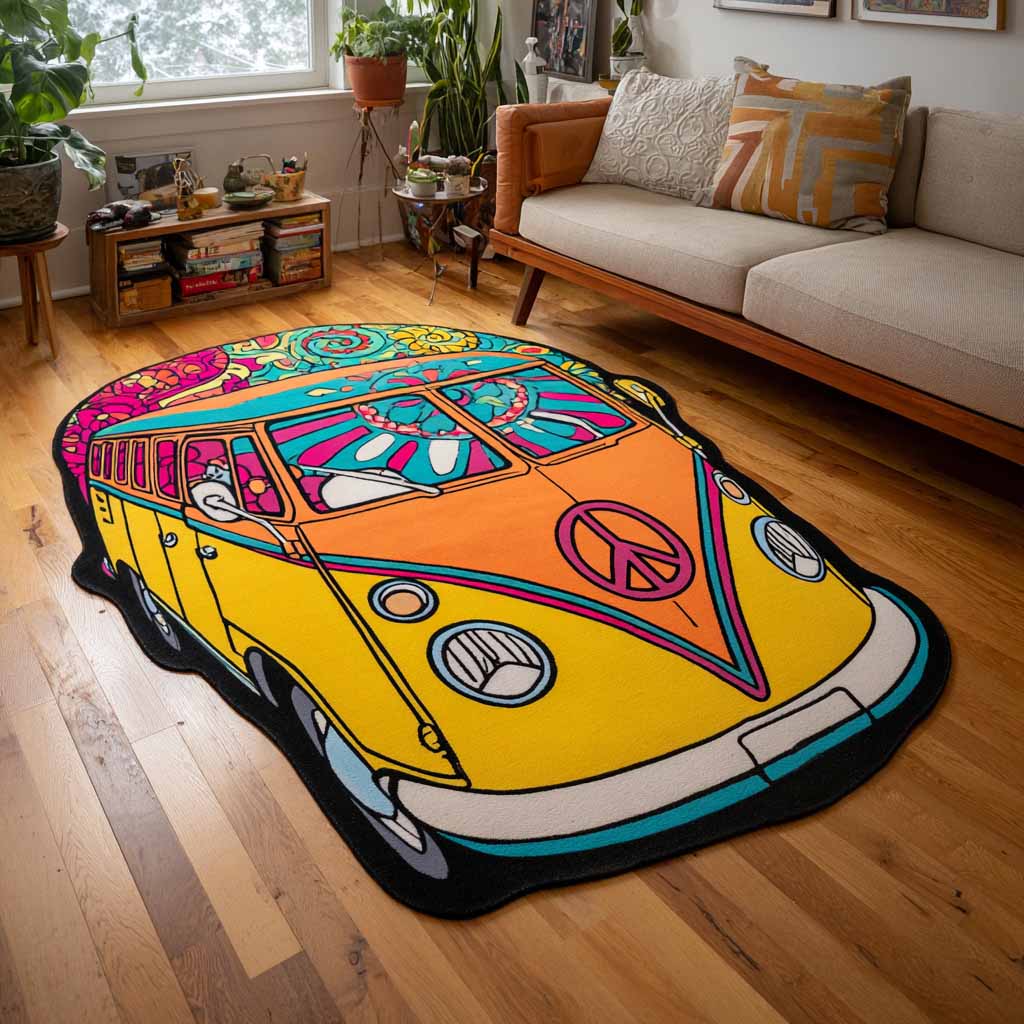 Oranger Hippiebus Sonnenuntergang Sonderform Decke