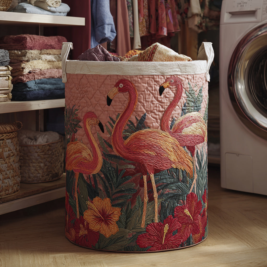 Sonnige Flamingos Wäschekorb