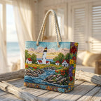Strandtasche - Leuchtturm an der Küste