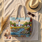 Strandtasche - Leuchtturm an der Küste