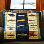 Angelköder Fische Patchwork Kissenbezug