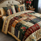 Bücherwurm Patchwork Zuflucht 3-teiliges Bettwäsche-Set