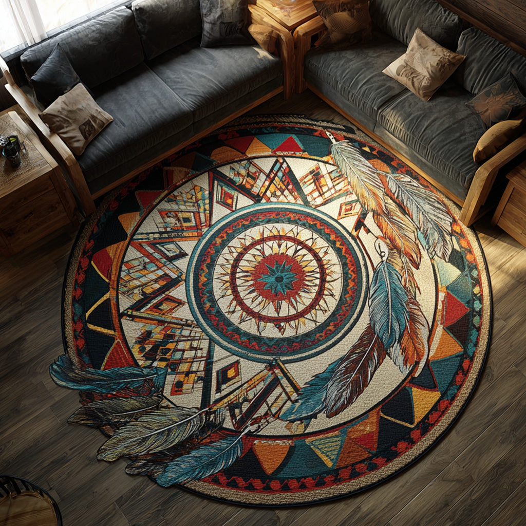 Ethno Sonnenwende Mandala Sonderform Decke