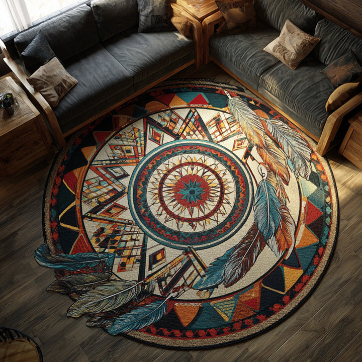 Ethno Sonnenwende Mandala Sonderform Decke