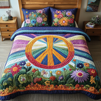 Batik Peace Blütenträume 3-teiliges Bettwäsche-Set