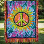 Batik Peace Zeichen Gewebt Sofadecke