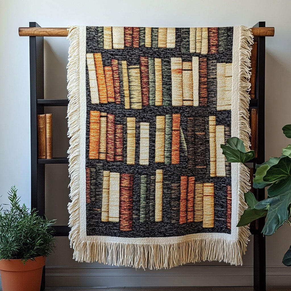 Zeitloses Bücherregal Gewebt Sofadecke