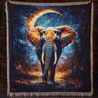 Elefant Mond Sternennacht Gewebt Sofadecke