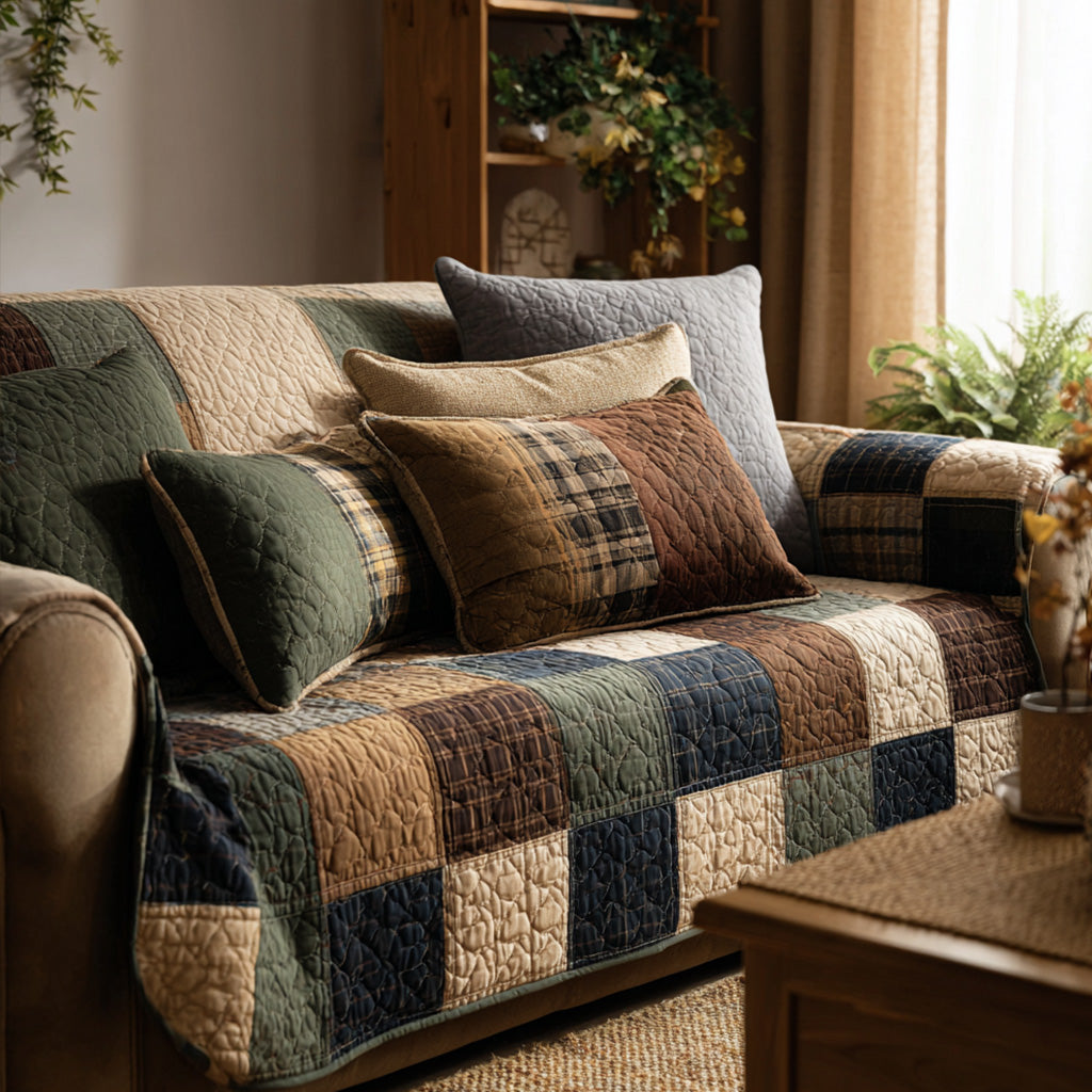 Rustikales Bauernhof Patchwork Sofaüberwurf