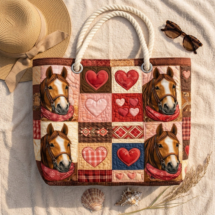 Strandtasche - Pferde mit Herzen
