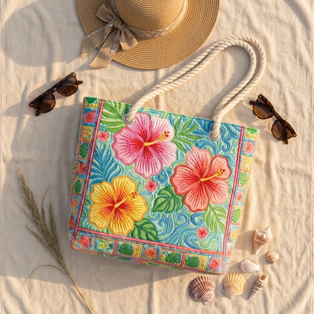 Strandtasche - Blühender Hibiskus