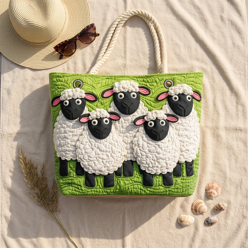 Strandtasche - Schafe auf der Wiese