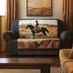 Western Pferde Silhouette II Sofaüberwurf