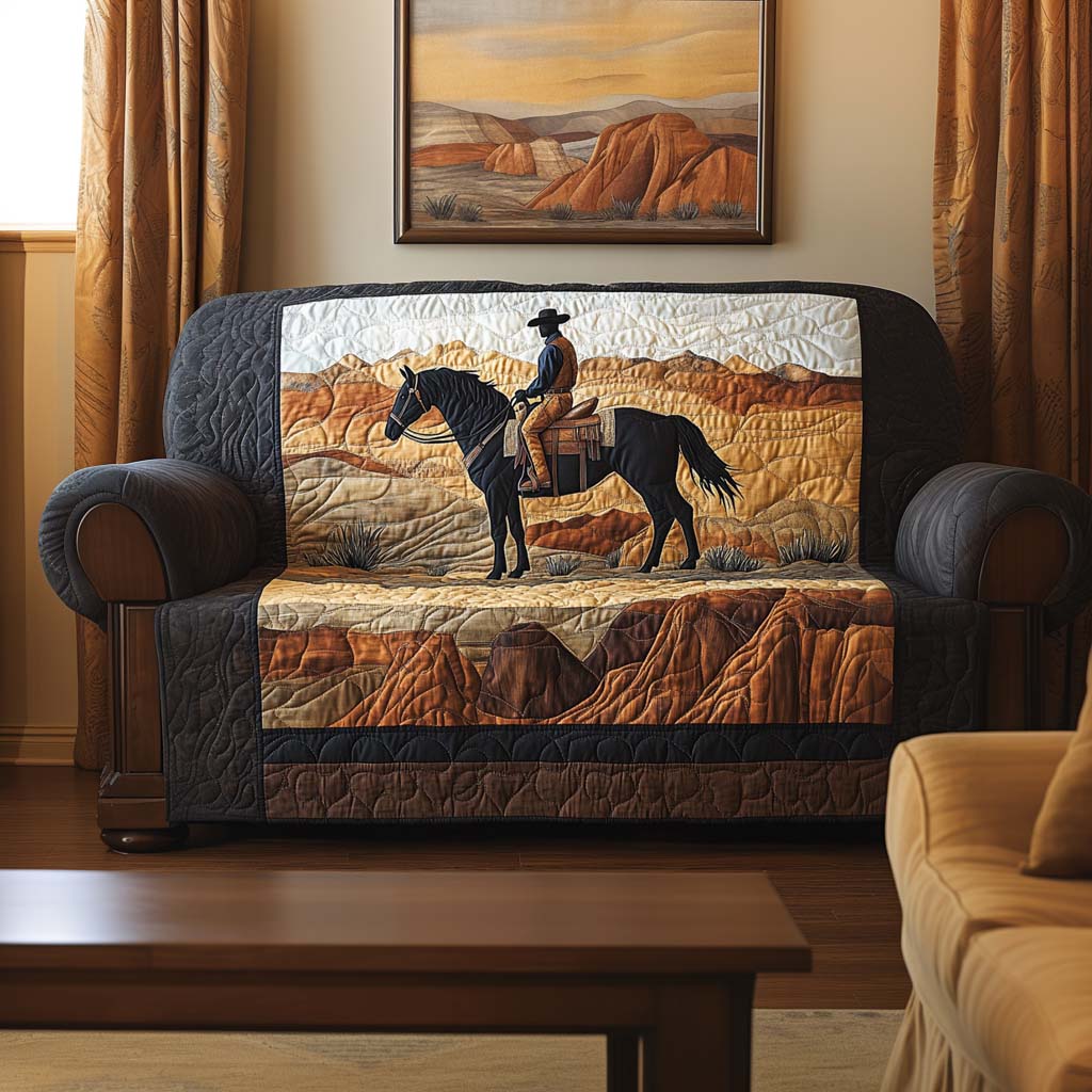 Western Pferde Silhouette II Sofaüberwurf