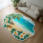 Tropische Strandbucht Palmen Sonderform Decke