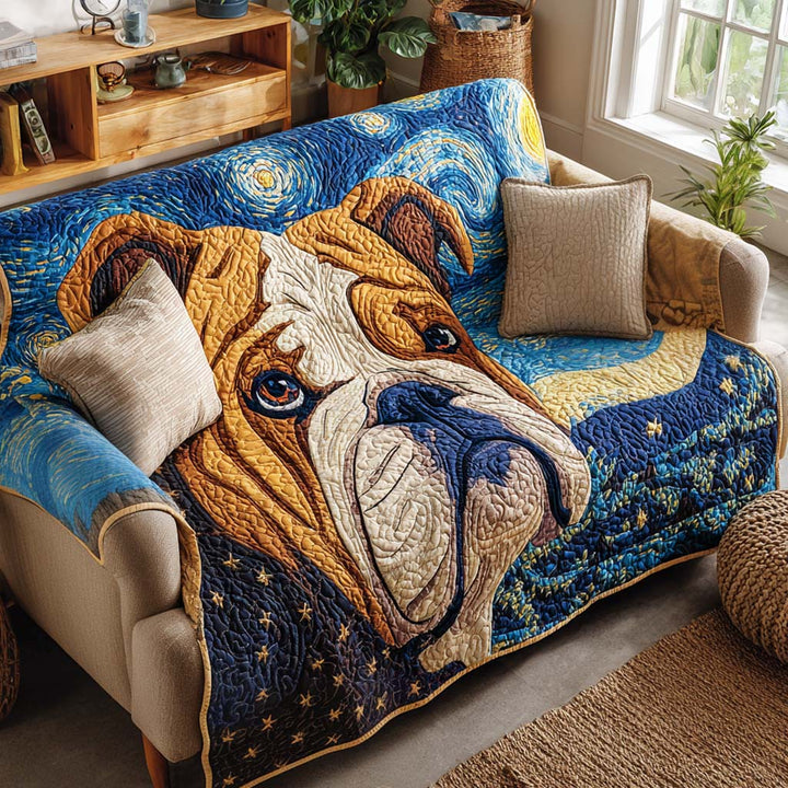 Schlafende Bulldoggen Patchwork Sofaüberwurf