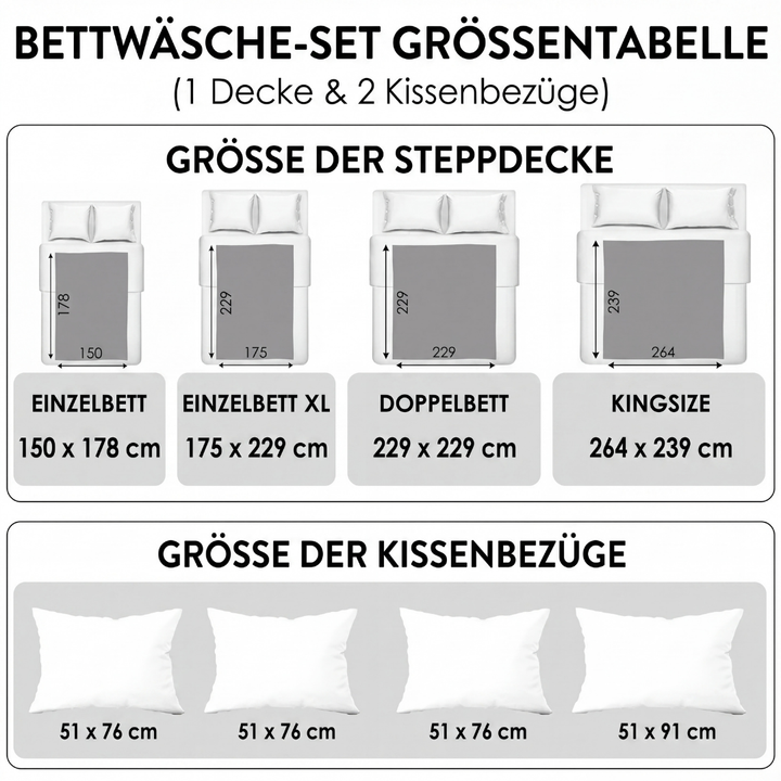 Patchwork Herzen 3-teiliges Bettwäsche-Set
