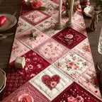 Valentins Herzen Patchwork Tischläufer