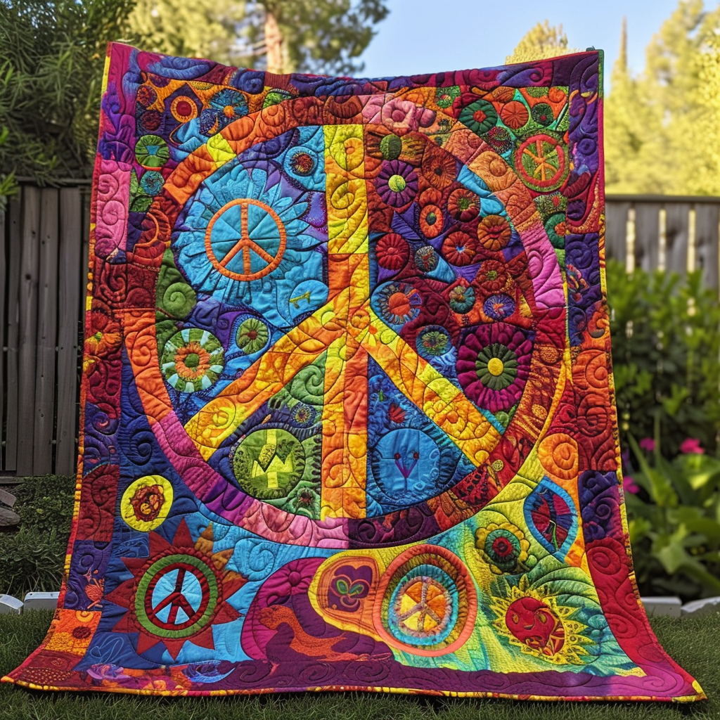 Lebendiges Peace Zeichen Decke