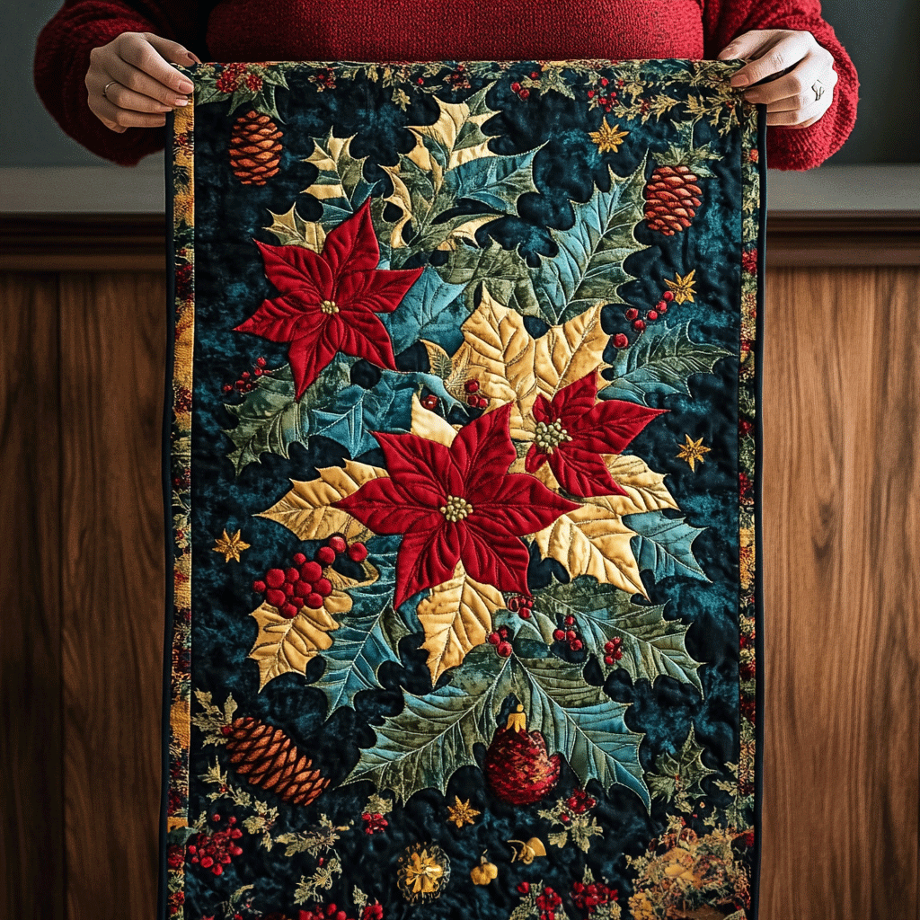 Lebendiger Weihnachtsstern Bunt Tischläufer