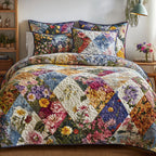 Vintage Blüten Patchwork 3-teiliges Bettwäsche-Set