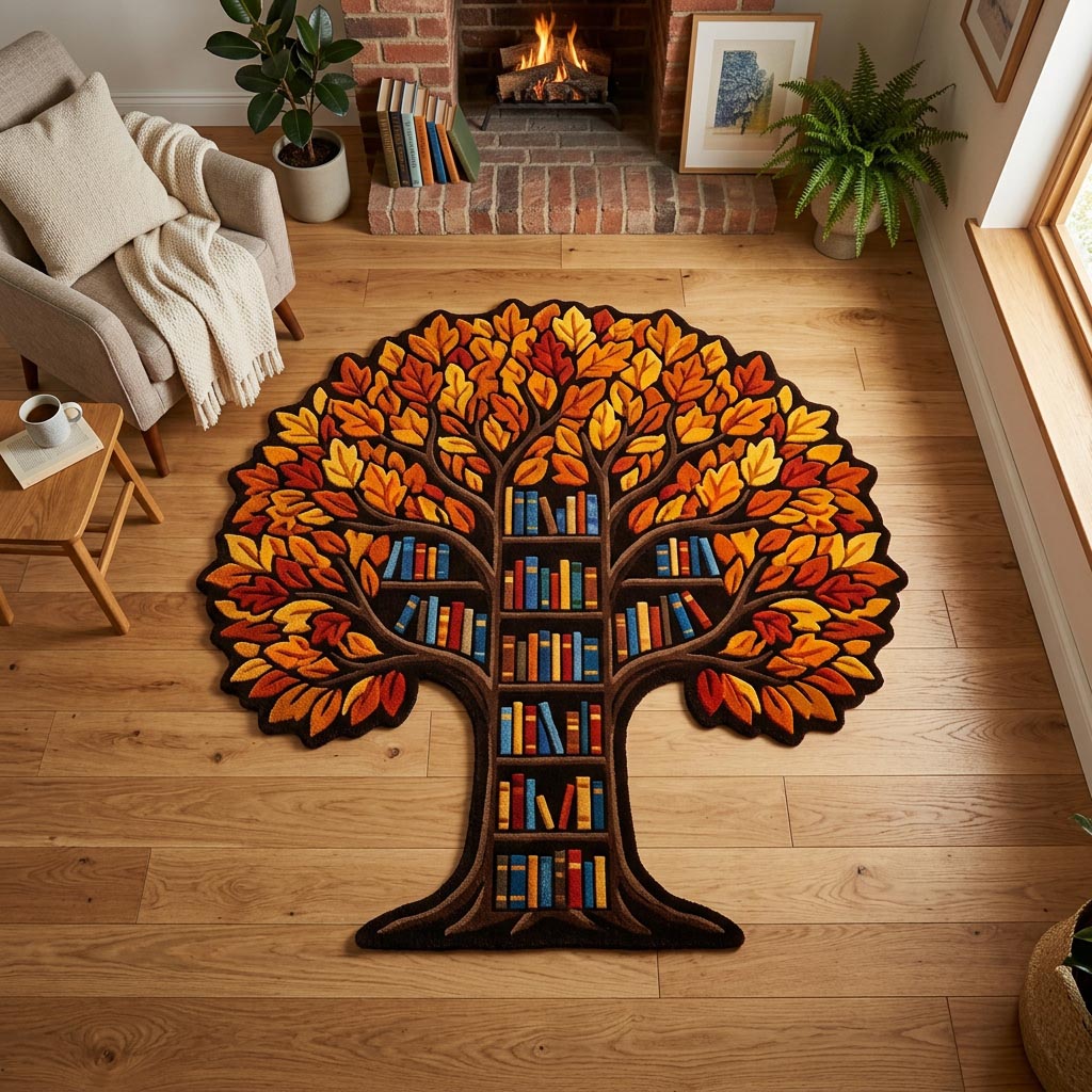 Bücherbaum Herbstwald Sonderform Decke
