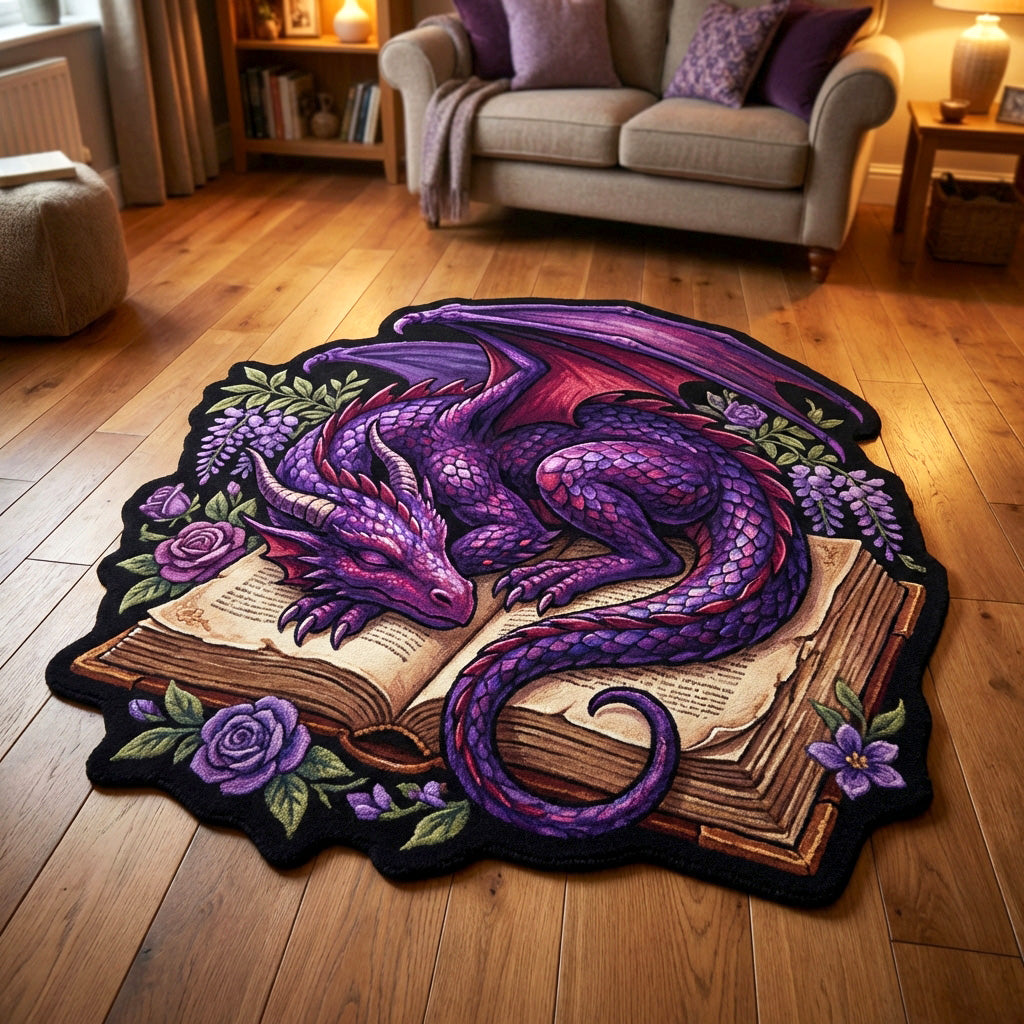 Violetter Drache Buch Rosen Sonderform Decke