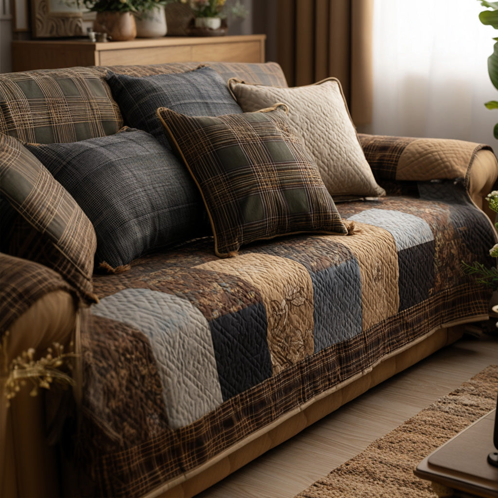 Rustikales Bauernhof Patchwork Sofaüberwurf