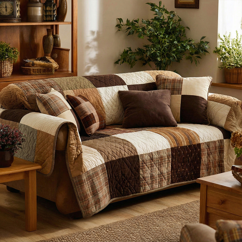 Rustikales Bauernhof Patchwork Sofaüberwurf