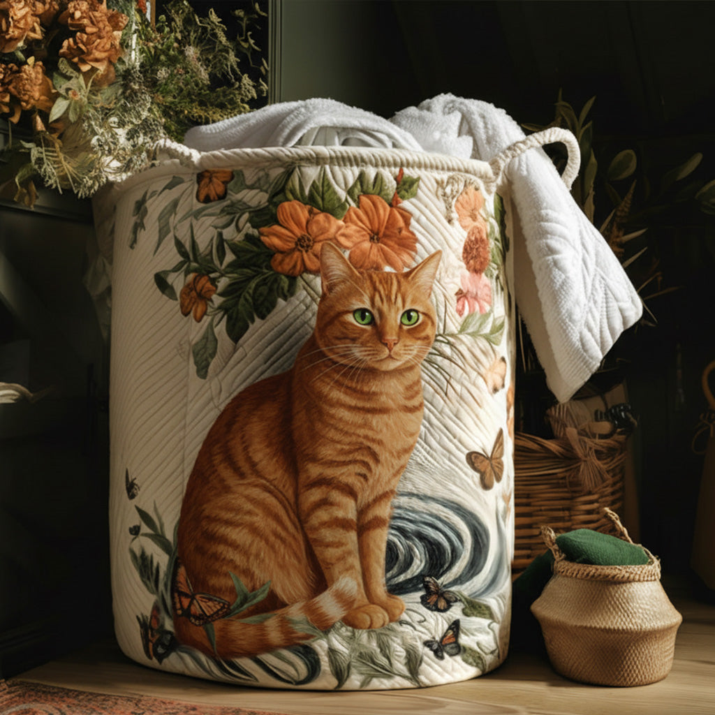 Warme Orange Katze Wäschekorb