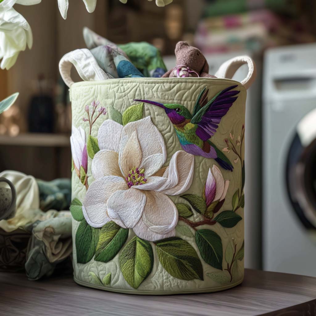 Kolibri an Weisser Magnolie Wäschekorb