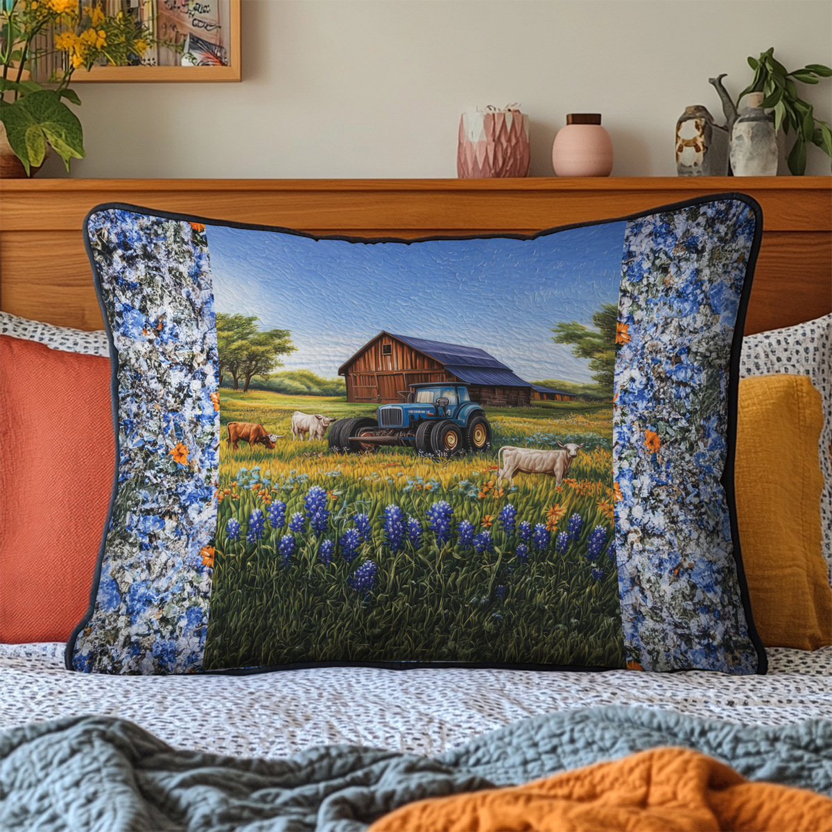 Bauernhof Blauer Lupinen Kissenbezug