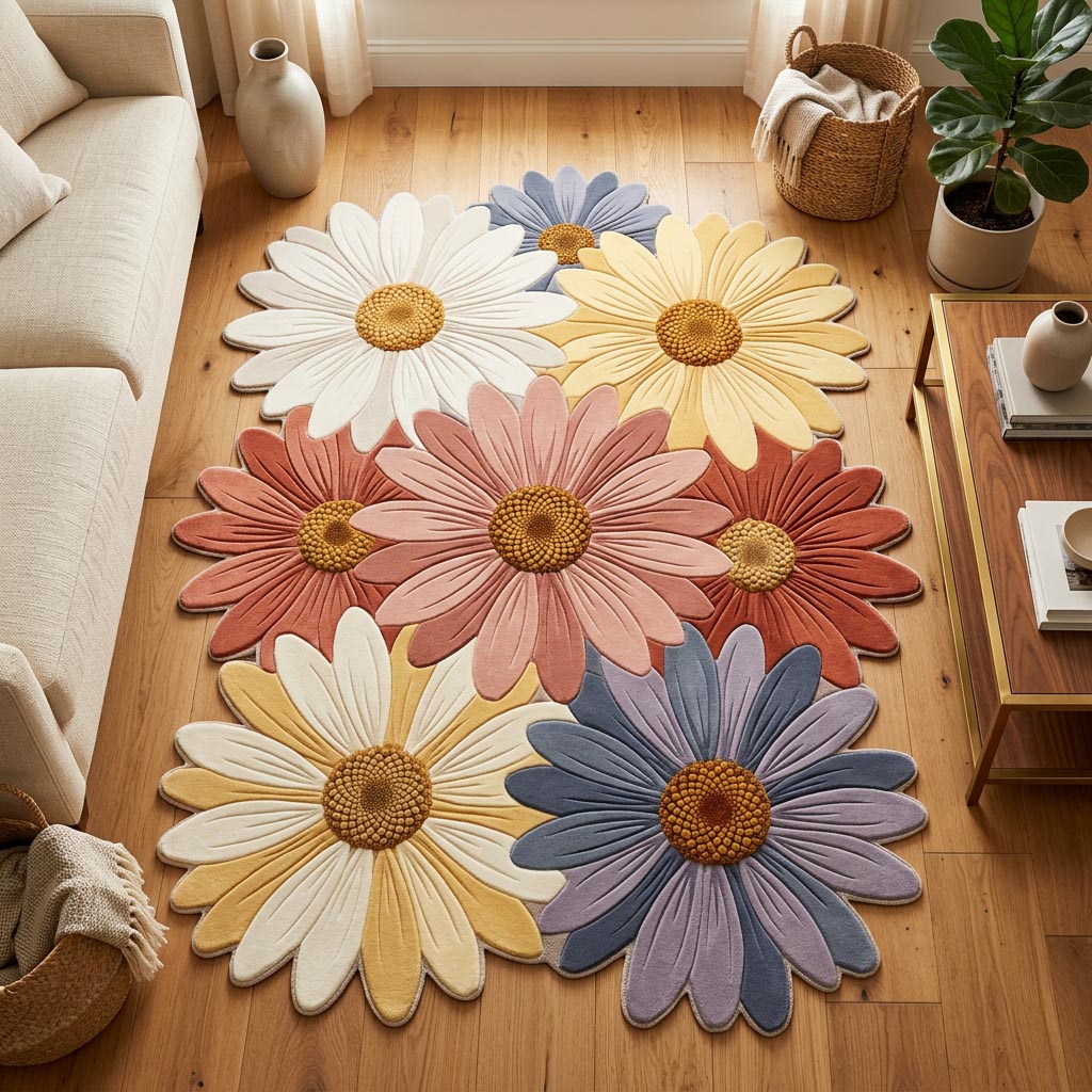 Wilde Margeritenblüten Sonderform Decke