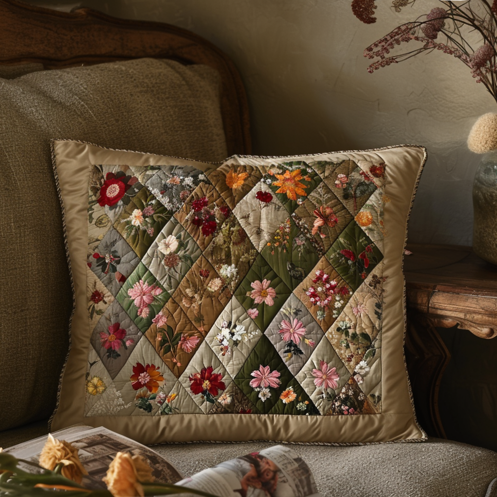 Wildblumen Patchwork Kissenbezug