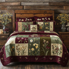 Wildblumen Patchwork Träume 3-teiliges Bettwäsche-Set