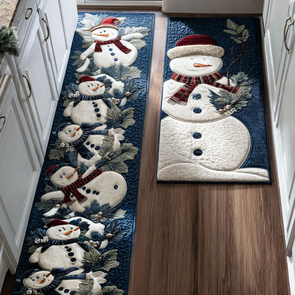 Winterlicher Schneemann Freund Küchenläufer
