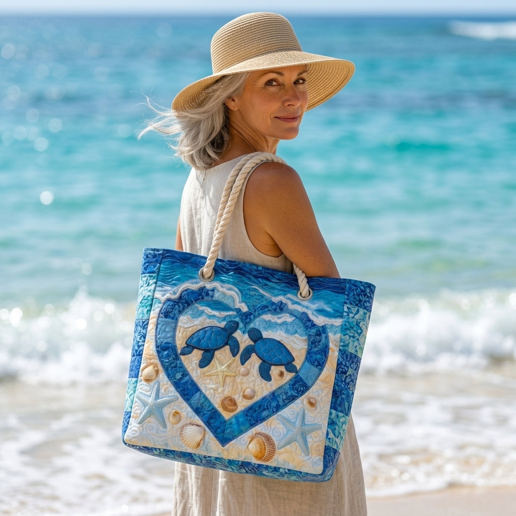 Strandtasche - Schildkröte mit Herz