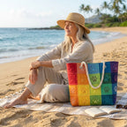Strandtasche - Pfoten des Regenbogens