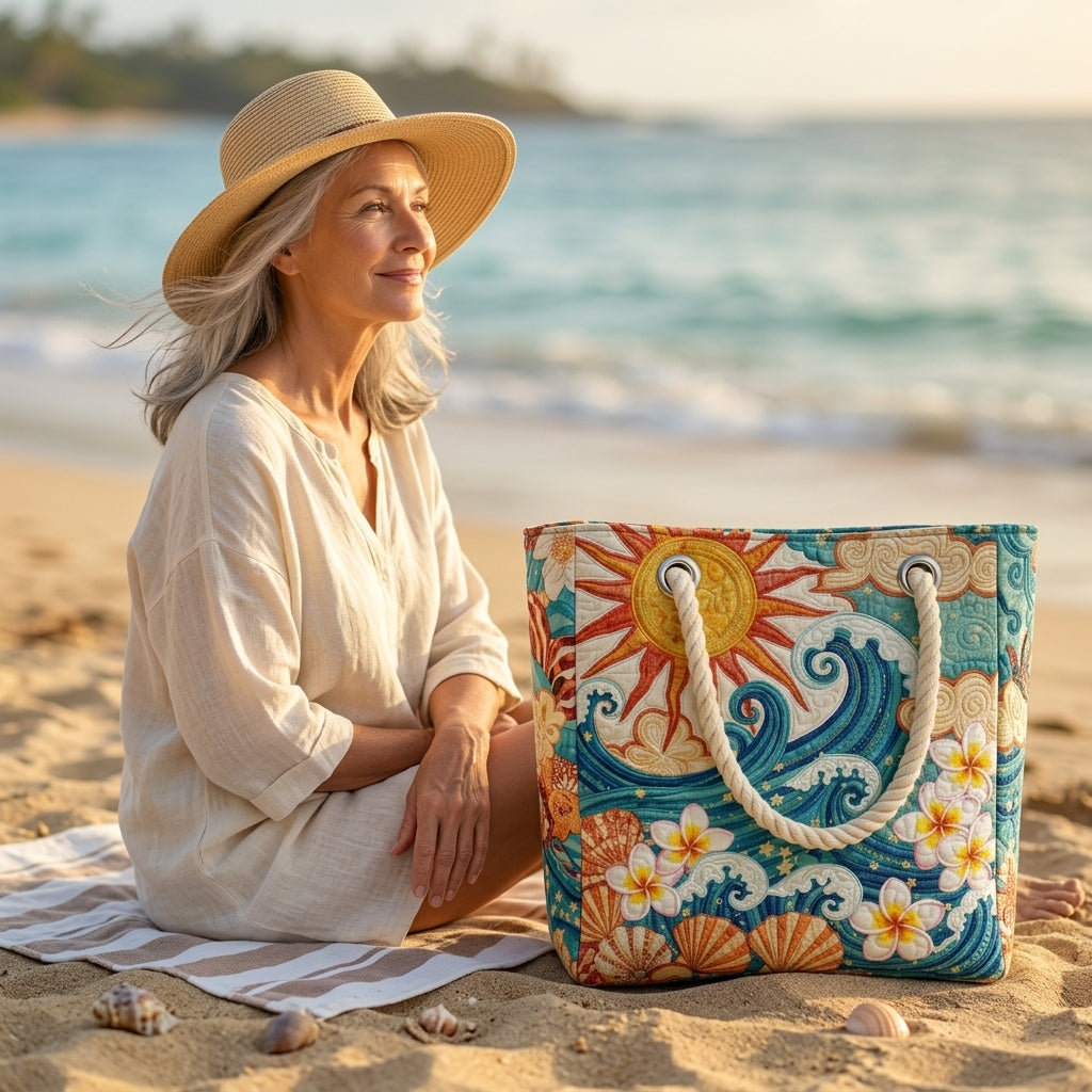 Strandtasche - Wellen im Sonnenschein