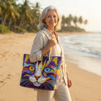 Strandtasche - Die Katze in Farben