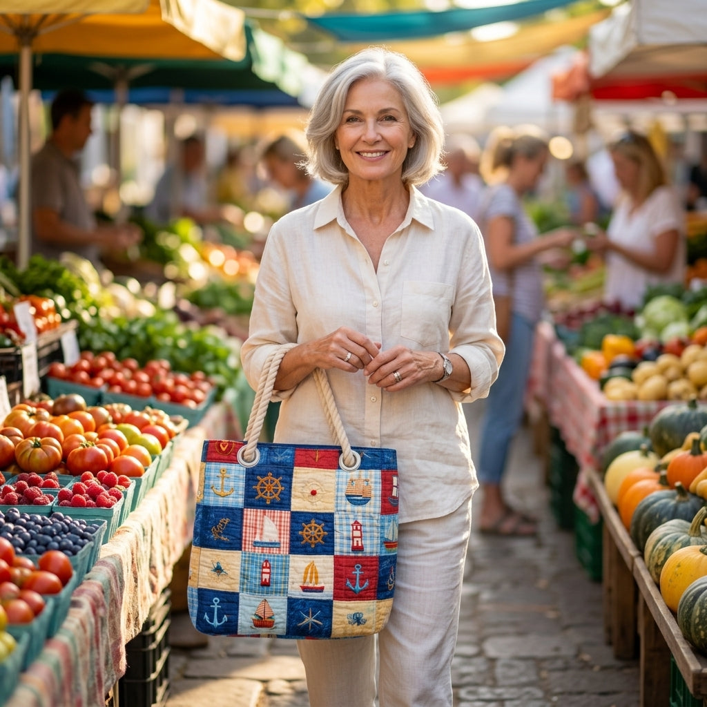 Strandtasche - Patchwork des Meeres