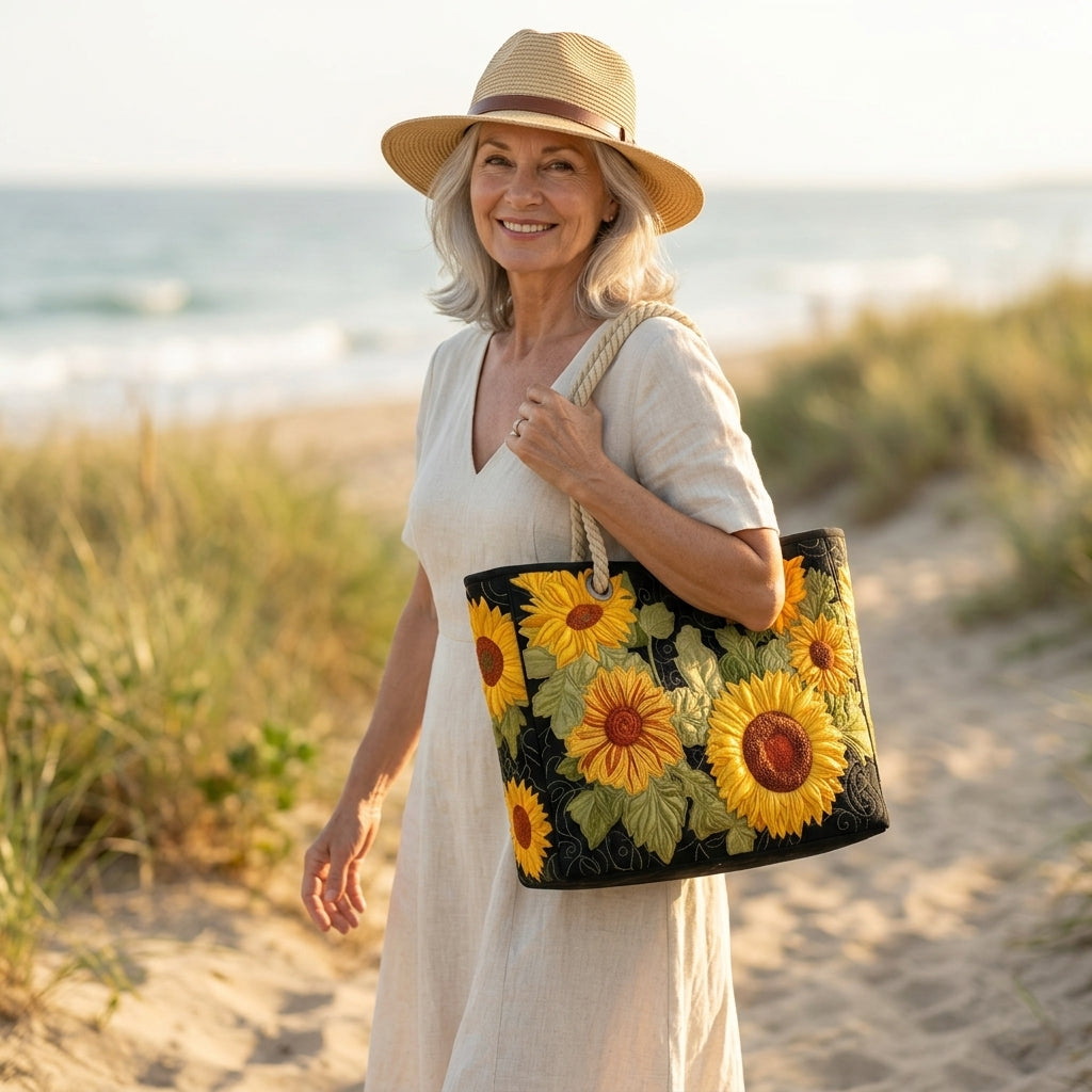Strandtasche - Feld aus Sonnenblumen