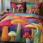 Bunte Pilze Waldcharme 3-teiliges Bettwäsche-Set