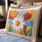Margerite Tulpe Patchwork Kissenbezug