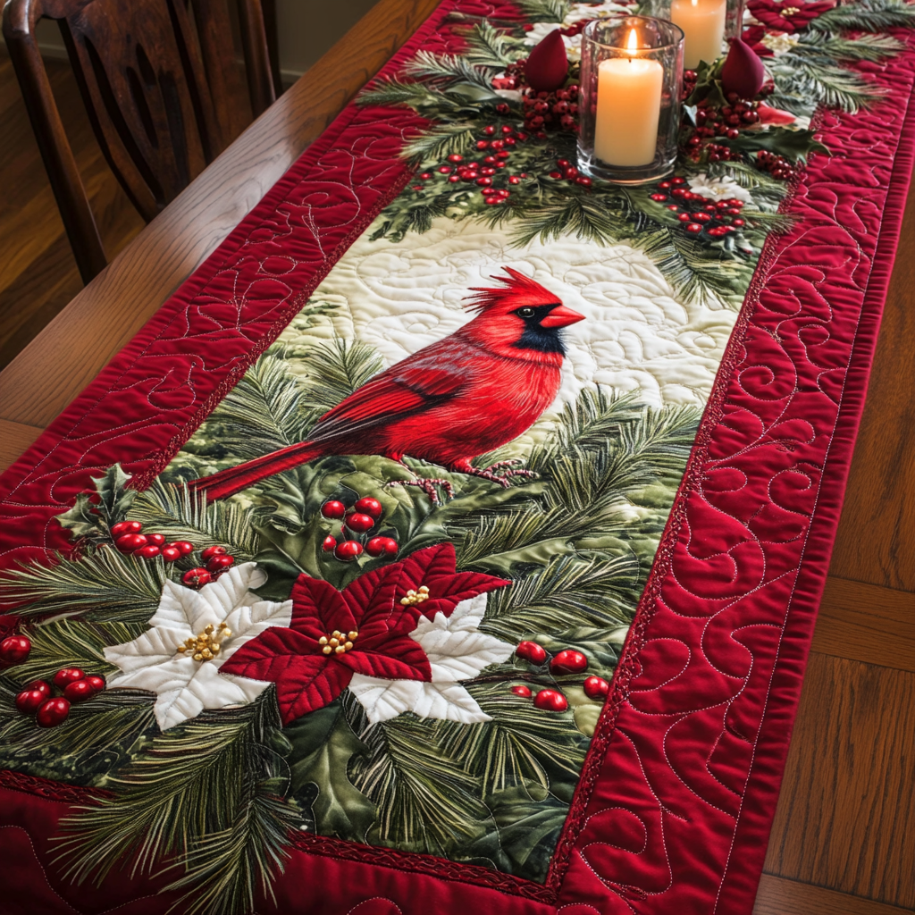 Festlicher Kardinal Weihnachtsstern Tischläufer