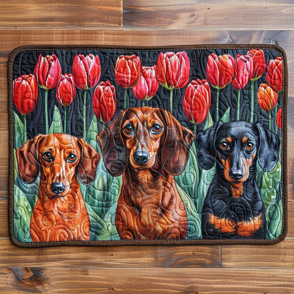 Tulpen Dackel Trio Untersetzer