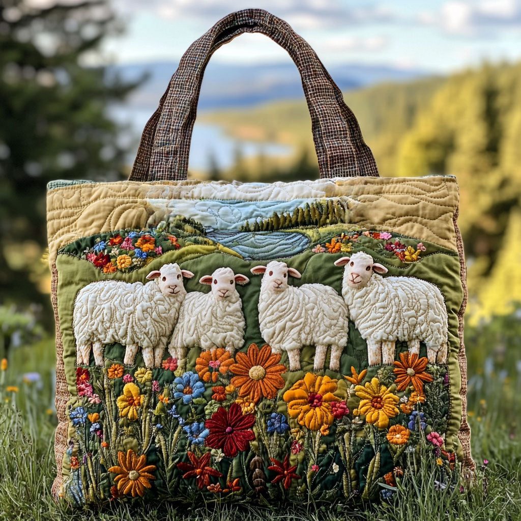Handgemachte Tasche – Blühendes Schaf