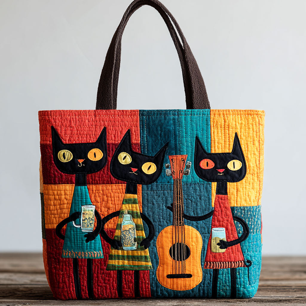Handgemachte Tasche – Katzen in Farbspiel